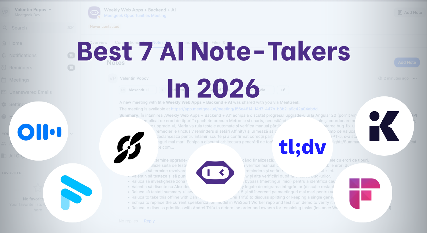 Best AI Note Taking Tools in 2026 for Meetings & Study